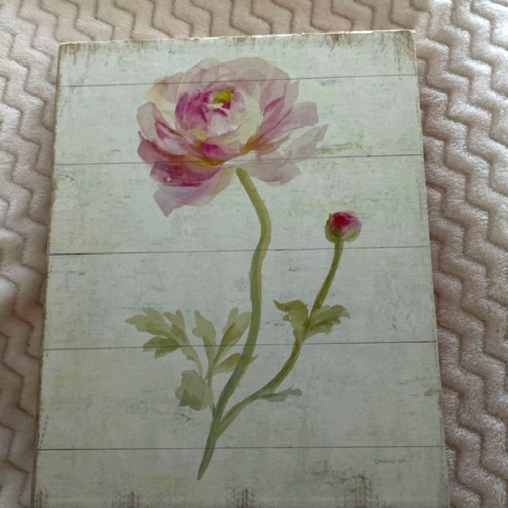Wood Floral Rose Wall Art Decor